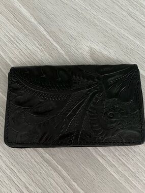 Lodis Black Floral Leather Magnetic Card Case